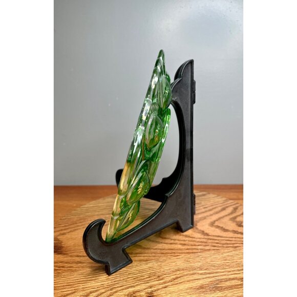 LE Smith Moon and Star Mint Green Carnival Glass Deviled Egg Plate - Picture 4 of 16